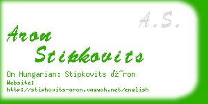 aron stipkovits business card